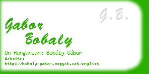 gabor bobaly business card